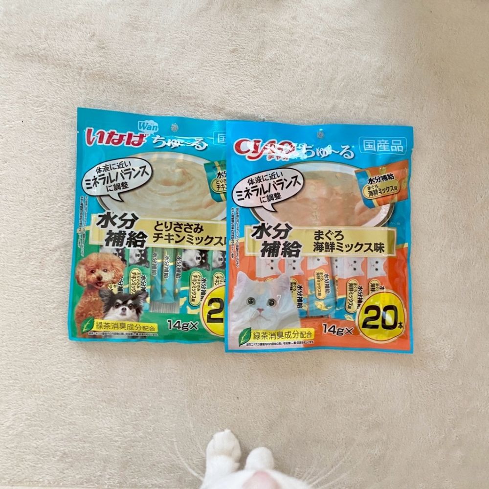 暑い季節の水分補給にちゅ〜るを常備！